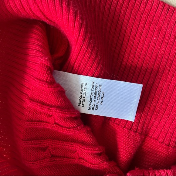 Northern Reflections Bright Red Cable-Knit Scoop Neck Sweater - Picture 4 of 4